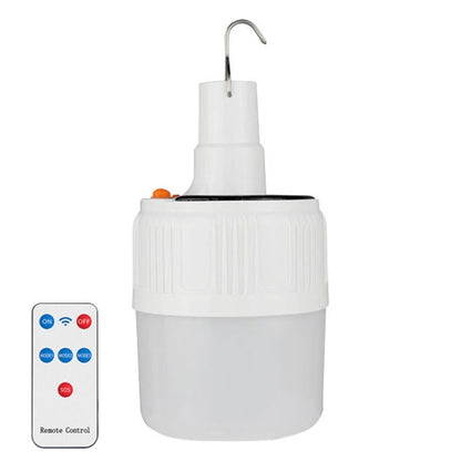 Rechargeable LED Solar Bulb Light Waterproof Night Market Stall Energy Saving Lamp