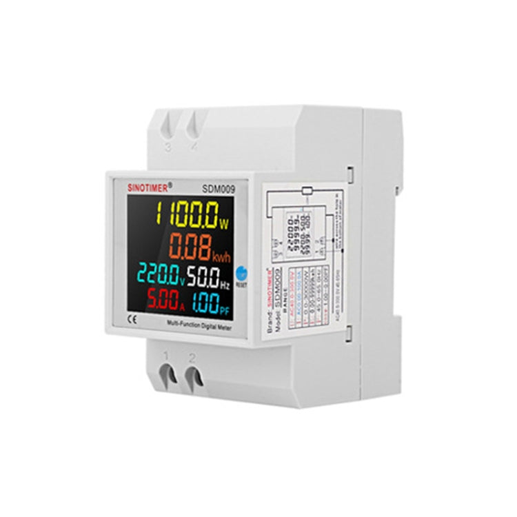 SINOTIMER SDM009 Din Rail Single-Phase Voltage Current Frequency Power Factor Electricity Multifunctional Meter