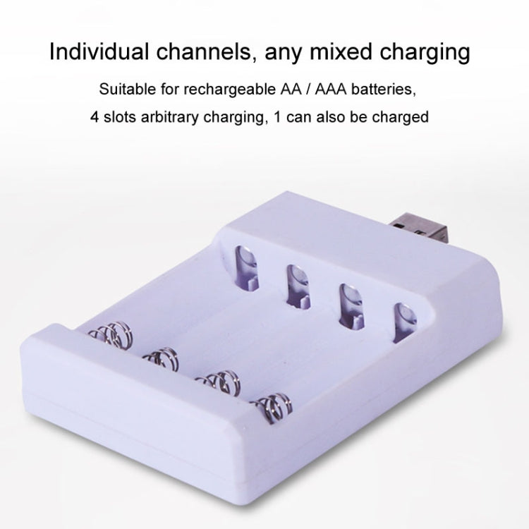 Fast USB 4 Slot Battery Charger AA/AAA Rechargeable Battery Universal Four Slot Charging Box