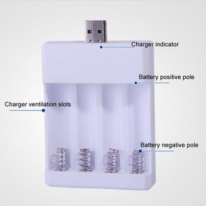 Fast USB 4 Slot Battery Charger AA/AAA Rechargeable Battery Universal Four Slot Charging Box