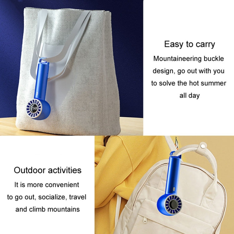 USB Charging Digital Display Handheld Turbo Fan Portable Foldable Buckle Small Fan