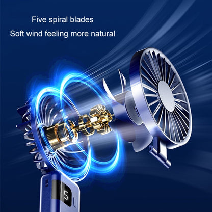 Portable Digital Display Hanging Neck Mute Small Fan USB Charging Handheld Foldable Fan