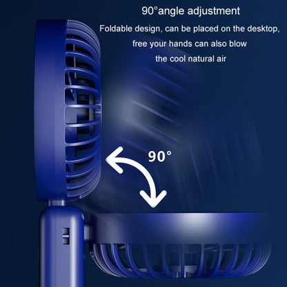 Portable Digital Display Hanging Neck Mute Small Fan USB Charging Handheld Foldable Fan