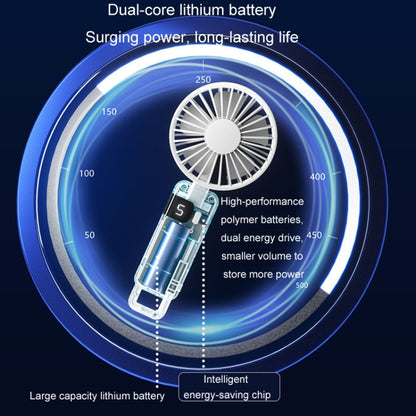 Portable Digital Display Hanging Neck Mute Small Fan USB Charging Handheld Foldable Fan