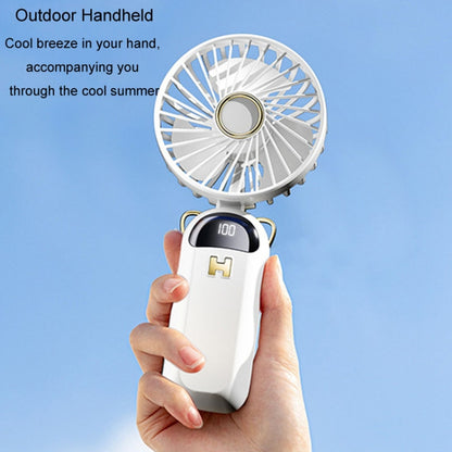 Foldable Digital Display USB Charging Fan Handheld Mute Hanging Neck Outdoor Small Fan