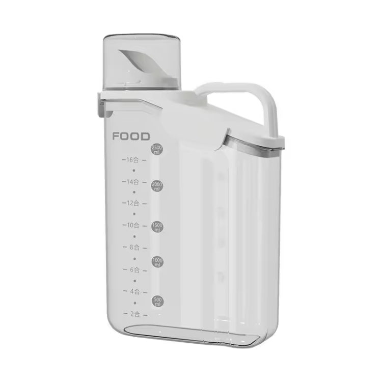 Plastic Sealed Grains Container Dry Food Storage Bin with Measuring Cup Pouring Spout, 2800ml, 2000ml, 1600ml