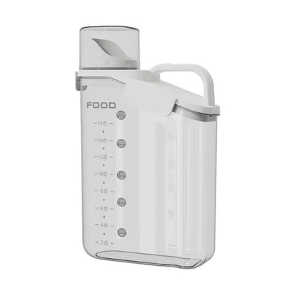 Plastic Sealed Grains Container Dry Food Storage Bin with Measuring Cup Pouring Spout, 2800ml, 2000ml, 1600ml