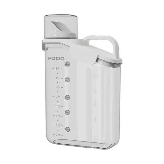 Plastic Sealed Grains Container Dry Food Storage Bin with Measuring Cup Pouring Spout, 2800ml, 2000ml, 1600ml