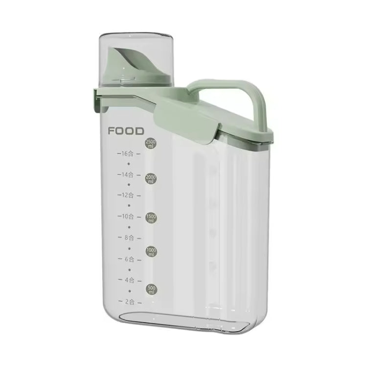 Plastic Sealed Grains Container Dry Food Storage Bin with Measuring Cup Pouring Spout, 2800ml, 2000ml, 1600ml