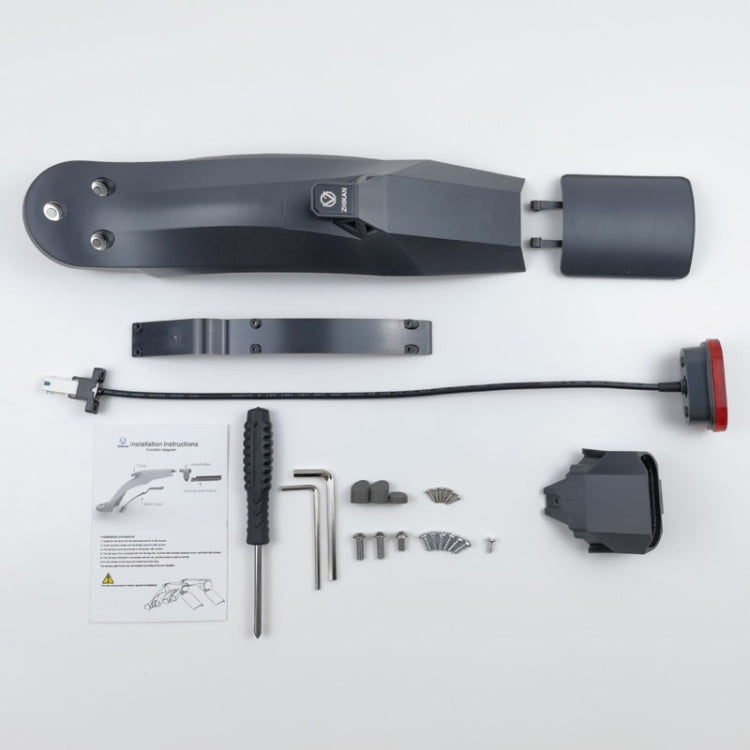 ZHIKAN Electrical Scooter Multifunctional Mudguard With Taillight For Xiaomi M365 / PRO / PRO2