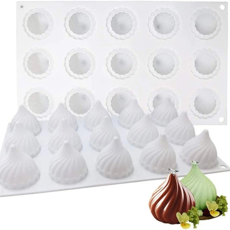 Swirl Mousse Cake Mold Chocolate Baking French Dessert Onion Shape Silicone Mold, GT-105 Single, GT-106 6 Cavity, GT-9 15 Cavity