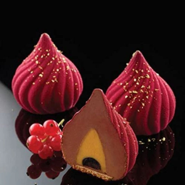 Swirl Mousse Cake Mold Chocolate Baking French Dessert Onion Shape Silicone Mold, GT-105 Single, GT-106 6 Cavity, GT-9 15 Cavity