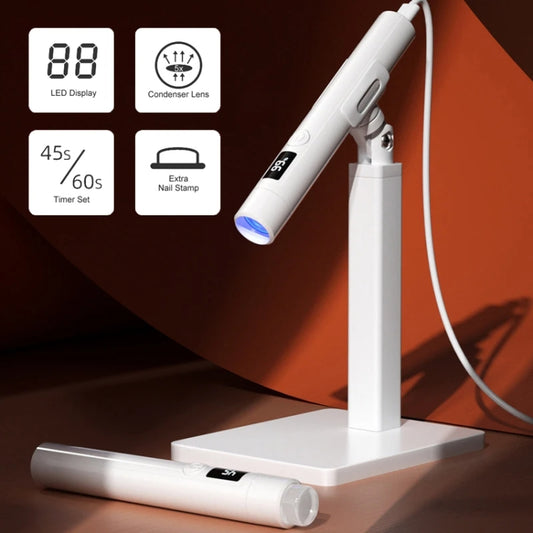 Rechargeable Mini UV Led Lamp for Nails Gel Dry With 360 Degree Rotating Stand