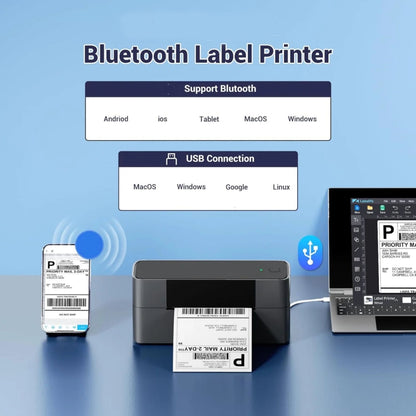 Phomemo PM245-BT Bluetooth Shipping Label Printer Support Labels Width  1- 4.6 Inch
