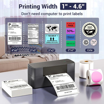 Phomemo PM245-BT Bluetooth Shipping Label Printer Support Labels Width  1- 4.6 Inch