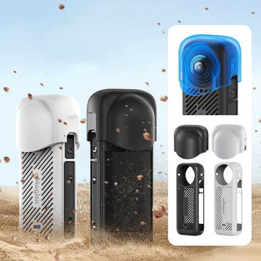 For Insta360 X4 AMagisn Silicone Protective Cover, Lens Cover Gray