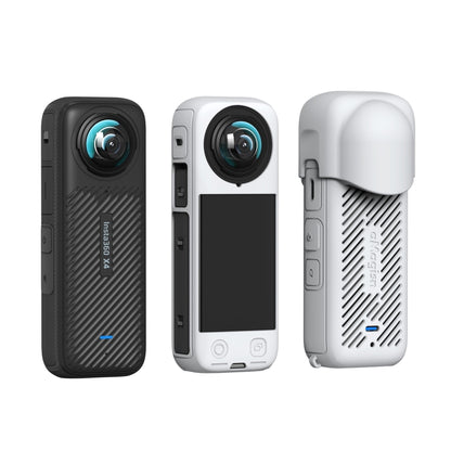 For Insta360 X4 AMagisn Silicone Protective Cover, Lens Cover Gray
