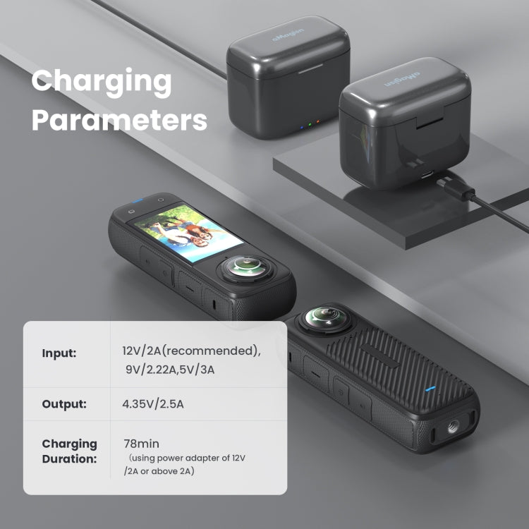 For Insta360 X4 AMagisn Battery Fast Charge Charging Box Sports Camera Accessories