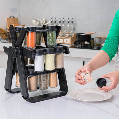 18-in-1 Rotating Ferris Wheel Kitchen Condiment Bottle Holder Set