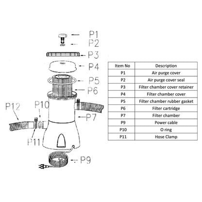 JY-051 110V-240V 330 Gallon Swimming Pool Filter Pump Pool Circulating Cleaner, US Plug, EU Plug, UK Plug, AU Plug