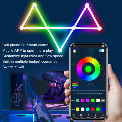 JSK-P22 5V Bluetooth RGB Stitching Light E-Sports Atmosphere Decorative Lamp, 6 Sections+USB To DC Line, 6 Sections+USB To DC Line+US Plug, 6 Sections+USB To DC Line+EU Plug, 6 Sections+USB To DC Line+UK Plug, 9 Sections+USB To DC Line�����������������...