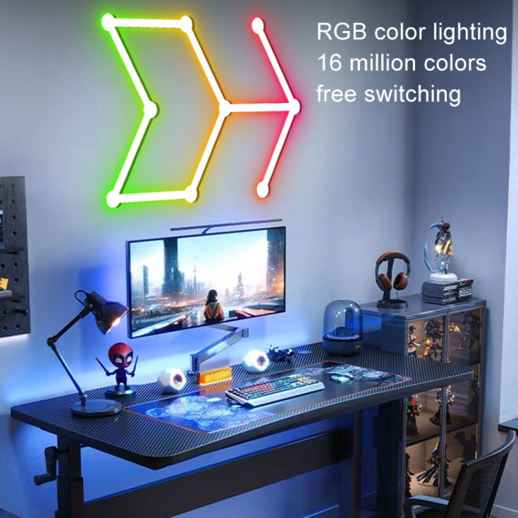JSK-P22 5V Bluetooth RGB Stitching Light E-Sports Atmosphere Decorative Lamp, 6 Sections+USB To DC Line, 6 Sections+USB To DC Line+US Plug, 6 Sections+USB To DC Line+EU Plug, 6 Sections+USB To DC Line+UK Plug, 9 Sections+USB To DC Line�����������������...