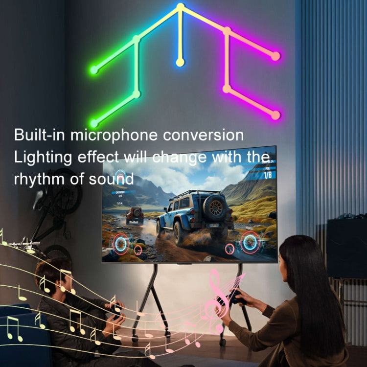 JSK-P22 5V Bluetooth RGB Stitching Light E-Sports Atmosphere Decorative Lamp, 6 Sections+USB To DC Line, 6 Sections+USB To DC Line+US Plug, 6 Sections+USB To DC Line+EU Plug, 6 Sections+USB To DC Line+UK Plug, 9 Sections+USB To DC Line�����������������...