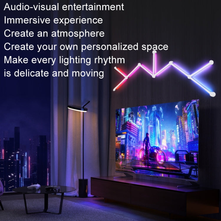 JSK-P22 5V Bluetooth RGB Stitching Light E-Sports Atmosphere Decorative Lamp, 6 Sections+USB To DC Line, 6 Sections+USB To DC Line+US Plug, 6 Sections+USB To DC Line+EU Plug, 6 Sections+USB To DC Line+UK Plug, 9 Sections+USB To DC Line�����������������...