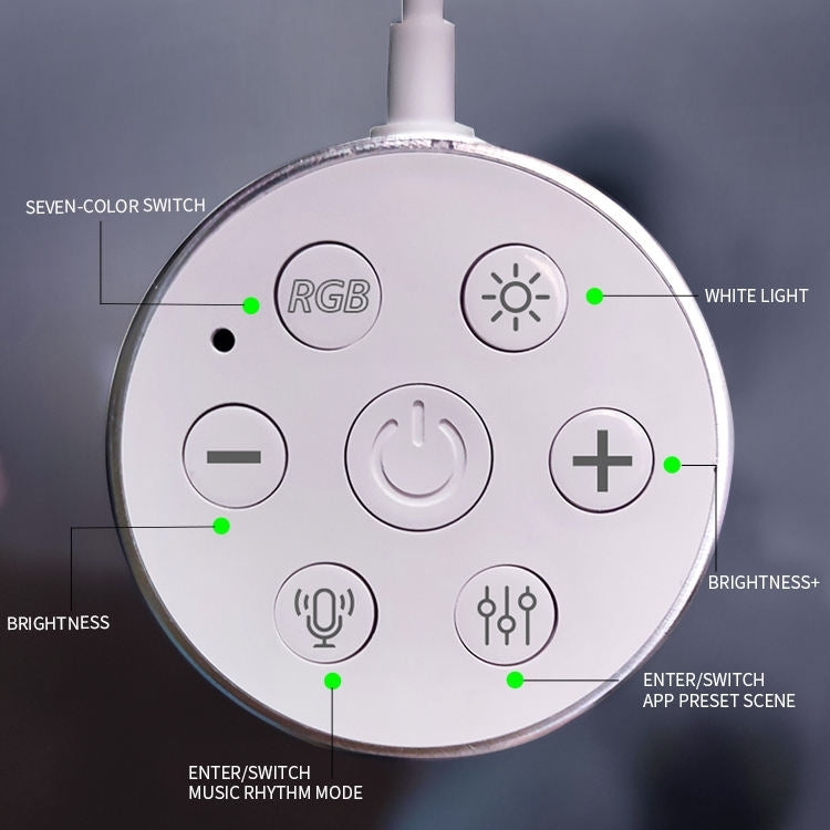JSK-P22 5V Bluetooth RGB Stitching Light E-Sports Atmosphere Decorative Lamp, 6 Sections+USB To DC Line, 6 Sections+USB To DC Line+US Plug, 6 Sections+USB To DC Line+EU Plug, 6 Sections+USB To DC Line+UK Plug, 9 Sections+USB To DC Line�����������������...