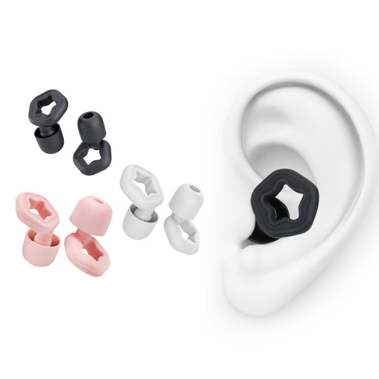 3pairs /Set Sleep Anti-noise Soundproof Earplugs Noise Reducing Swimming Silicone Earplugs, Black, Pink, White