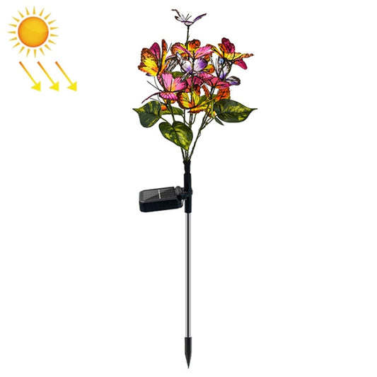 Lawn Ground Plug Light Decoration Outdoor Solar LED Garden Lights, Butterfly Flower