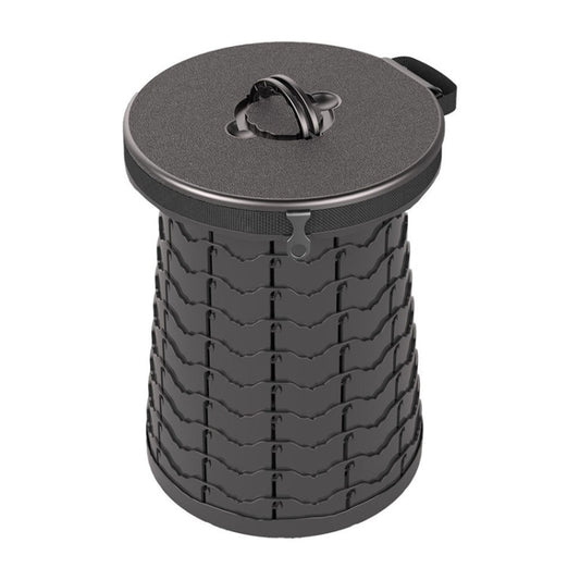 Car Outdoor Multifunctional Retractable Thickened Folding Stool Portable Toilet, 50cm(Black)