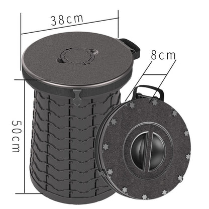Car Outdoor Multifunctional Retractable Thickened Folding Stool Portable Toilet, 50cm(Black)