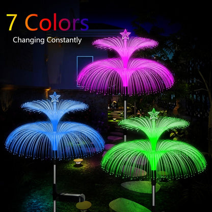 Solar Optical Fiber Jellyfish Lights Outdoor LED Waterproof Garden Decoration Ambiance Light