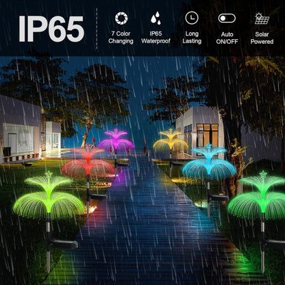Solar Optical Fiber Jellyfish Lights Outdoor LED Waterproof Garden Decoration Ambiance Light