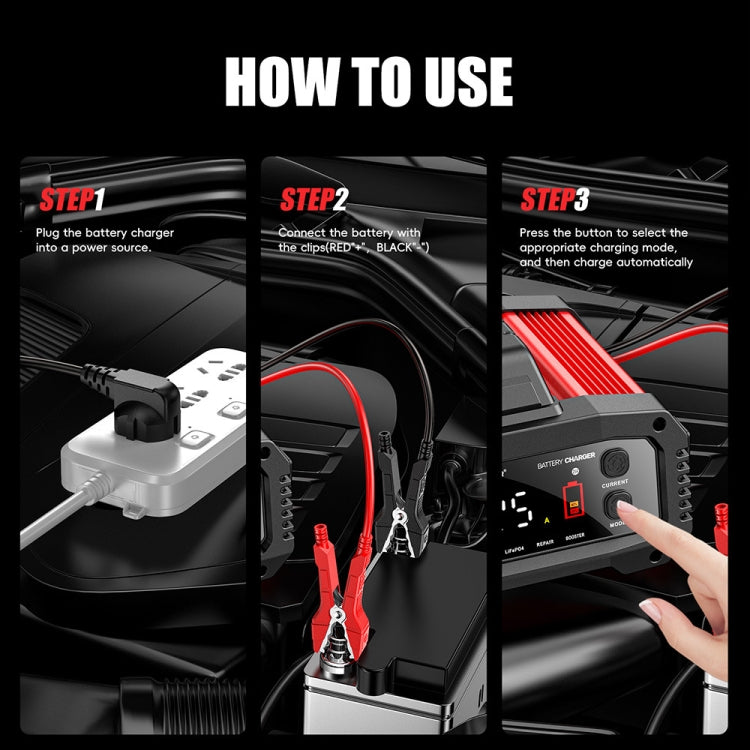 FOXSUR 25A 12V/24V Portable High-Power Car Ship Motorcycle Charger