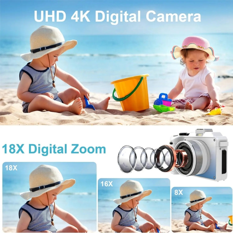 3-Inch Display Digital Camera Dual Front And Rear Cameras 48MP, 18x Digital Zoom 4K HD Camcorder