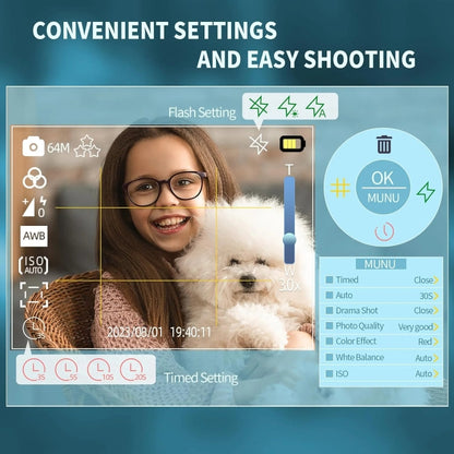 2.8-Inch Display Digital Camera 64MP 4K HD Camcorder With 18x Digital Zoom