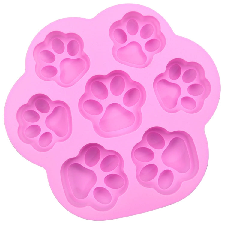 7 Cells Small and Large Cat Paw Silicone Cake Mould Cartoon DIY Handmade Essential Oil Soap Moulds, Pink, Light Blue