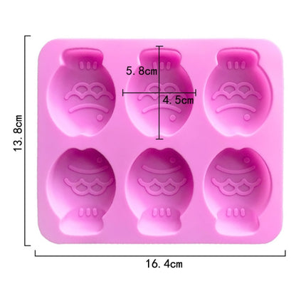 6 Grids Little Fish Shape Silicone Cake Mould Handmade Soap Mould, 6 Grids Little Fish