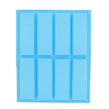 8 Grids Rectangular Silicone Handmade Soap Mould DIY Aromatherapy Mould, Light Blue, Purple, Pink