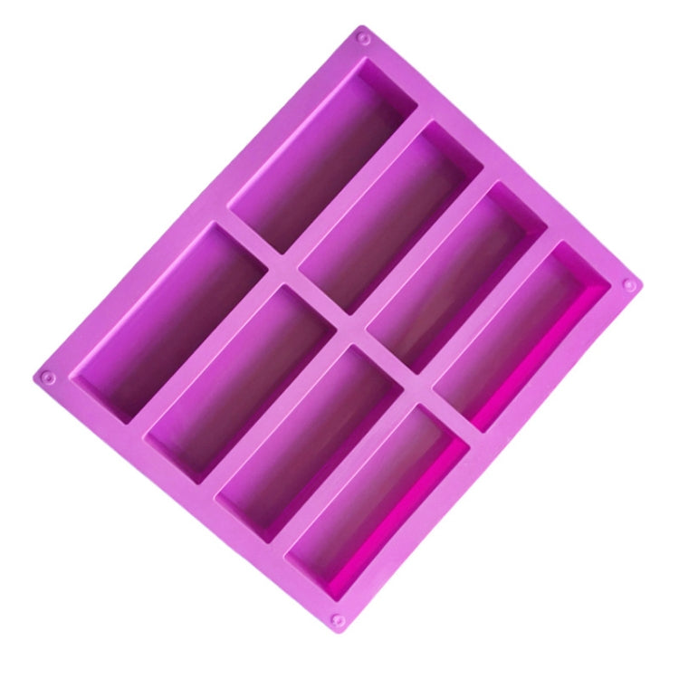 8 Grids Rectangular Silicone Handmade Soap Mould DIY Aromatherapy Mould, Light Blue, Purple, Pink
