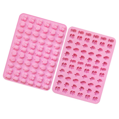 66 Grids Fruit Silicone Fudge Molds Mini Candy Molds, 66 Grids Fruit