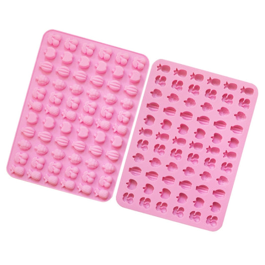 66 Grids Fruit Silicone Fudge Molds Mini Candy Molds, 66 Grids Fruit