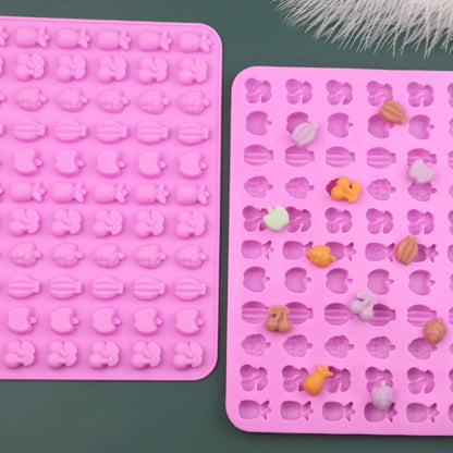 66 Grids Fruit Silicone Fudge Molds Mini Candy Molds, 66 Grids Fruit