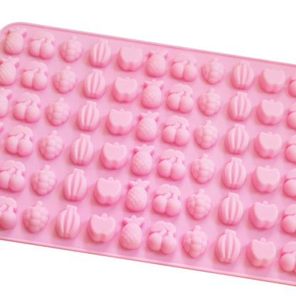 66 Grids Fruit Silicone Fudge Molds Mini Candy Molds, 66 Grids Fruit