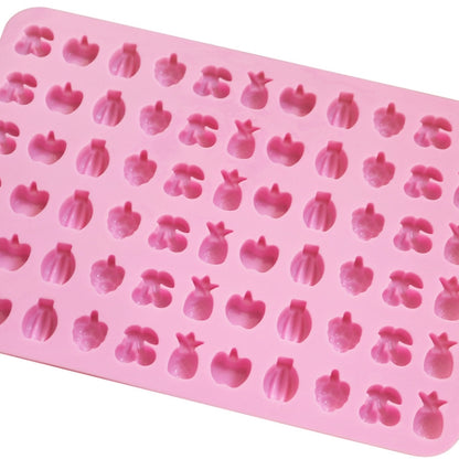 66 Grids Fruit Silicone Fudge Molds Mini Candy Molds, 66 Grids Fruit