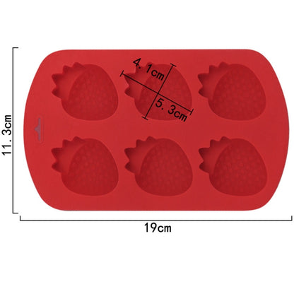 6 Grids Strawberry Silicone Cake Mold Baking DIY Chocolate Mould, 6 Grids Strawberry