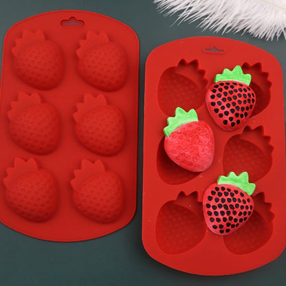 6 Grids Strawberry Silicone Cake Mold Baking DIY Chocolate Mould, 6 Grids Strawberry