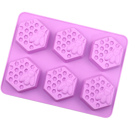 6 Grids Bee Hive Silicone Cake Molds Handmade Aroma Soap Mould, 6 Grids Bee Hive